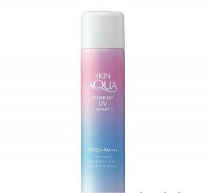 Солнцезащитный спрей с цветокоррекцией кожи ROHTO SkinAqua Tone
