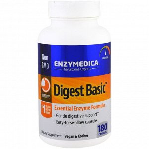 Enzymedica, Digest Basic, формула с основными ферментами, 180 капсул