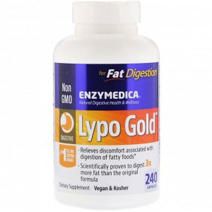 Enzymedica, Lypo Gold, препарат для пищеварения, 240 капсул