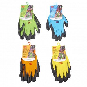 3M Comfort Grip Gloves Set For Gardening - перчатки с хорошим сцеплением для садовых работ, 4 пары разных цветов