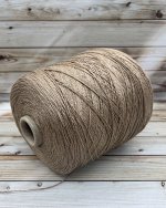 Пряжа для вязания 100 гр, Lino classic 100% лен 400м/100гр Бежево-коричневый