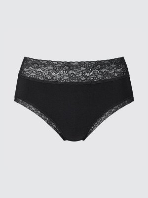 UNIQLO - трусики с кружевными вставками - 09 BLACK