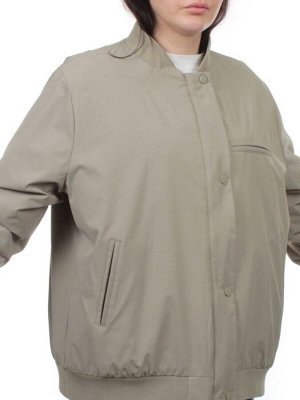 H24-608 GRAY/GREEN Куртка бомбер демисезонная женская (100 гр. синтепон)
