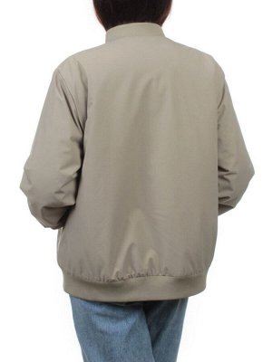 H24-608 GRAY/GREEN Куртка бомбер демисезонная женская (100 гр. синтепон)