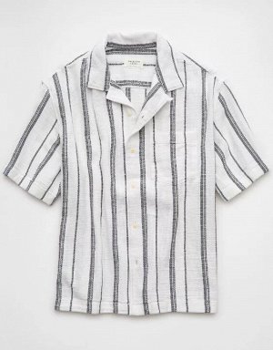 AE Poolside Striped Button-Up Shirt