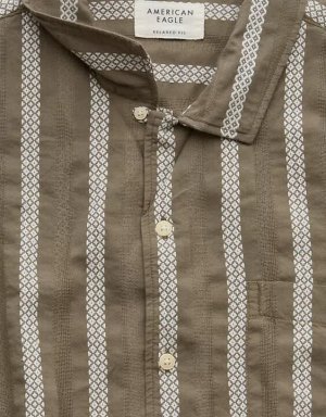 AE Poolside Striped Button-Up Shirt