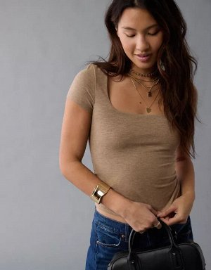 AE Square Neck Hey Baby Tee