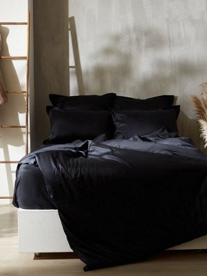 Простыня на резинке SL Home Tencel 180*200+30 см , цв. чёрный