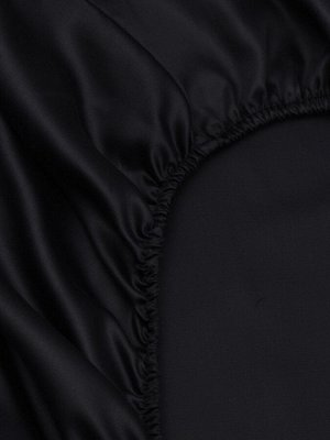 Простыня на резинке SL Home Tencel 180*200+30 см , цв. чёрный