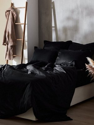 Простыня 1.5 спальная SL Home Tencel, 160x235 см, чёрная, тенсель