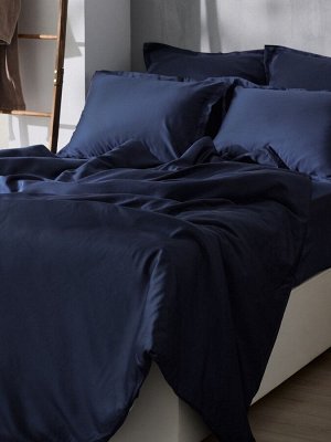 Простыня 1.5 спальная SL Home Tencel, 160x235 см, синяя, тенсель