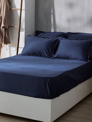 Простыня на резинке SL Home Tencel 200*200+30 см , цв. синий