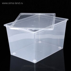 Ящик для хранения, 50 л, 53x38x30 см, с крышкой, прозрачный