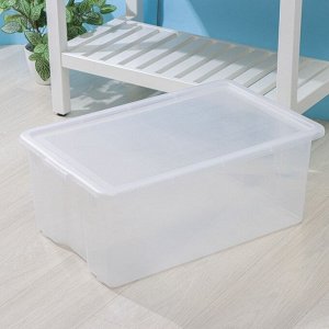 Контейнер для хранения Porter, 50 л, 66x42x26 см, с крышкой, прозрачный