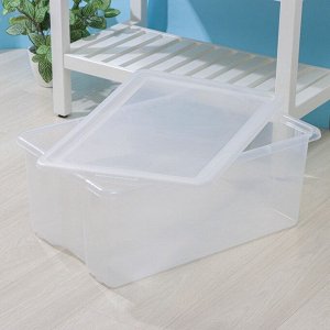 Контейнер для хранения Porter, 50 л, 66x42x26 см, с крышкой, прозрачный