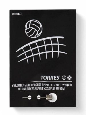Мяч волейбольный TORRES Set, V32345, р. 5, ТПУ, бутиловая камера, клееный, МИКС