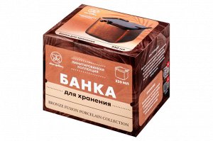 Банка для сыпучих продуктов 330 мл с откидной крышкой из бамбука, цвет Бронза (11x9x9 см)