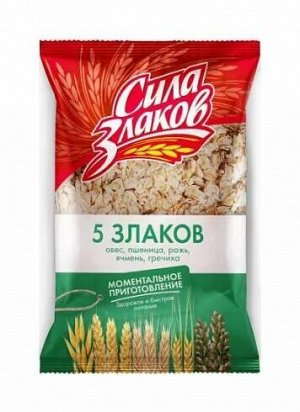 Зерновые хлопья СИЛА ЗЛАКОВ 400г Смесь хлопьев ассорти Без варки м/уп 1/12