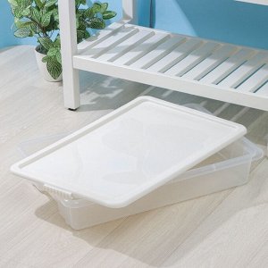 Контейнер для хранения Porter, 18 л, 66x42x12 см, с крышкой, цвет слоновая кость