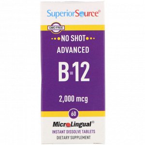 Superior Source, Продвинутый витамин B-12, 2000 мкг, 60 таблеток