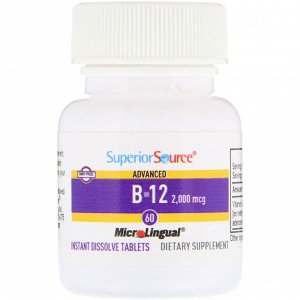 Superior Source, Продвинутый витамин B-12, 2000 мкг, 60 таблеток