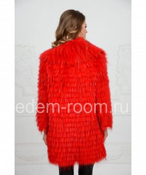 Цветное пальто из меха лисыАртикул: R-1196-P