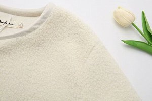 Куртка с длинными рукавами, на пуговицах, с круглым вырезом, белый