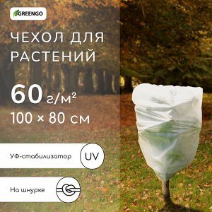Чехол для растений, трапеция на шнурках, 100?80 см, спанбонд с УФ-стабилизатором, плотность 60 г/м?