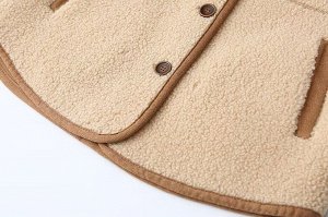 Куртка с длинными рукавами, на пуговицах, с круглым воротником, хаки