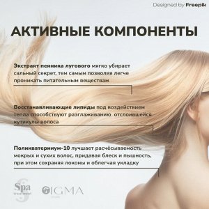Шампунь для волос восстанавливающий безсиликоновый с растительными экстрактами и гиалуроновой кислотой Spa Treatment Hair Soap