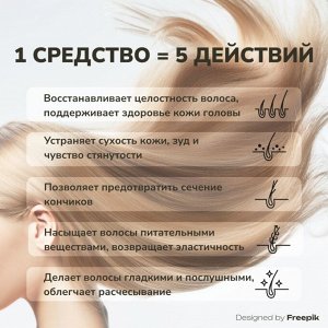 Шампунь для волос восстанавливающий безсиликоновый с растительными экстрактами и гиалуроновой кислотой Spa Treatment Hair Soap
