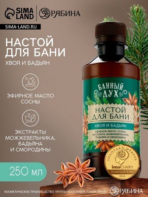 Настой для бани «Хвоя и бадьян», 250 мл