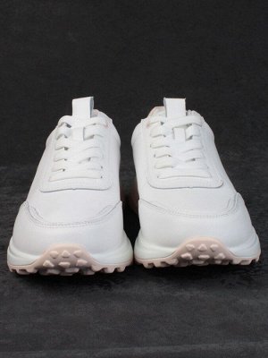 05-HY23-2D WHITE/PINK Кроссовки женские (натуральная кожа)