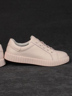 05-PDA175-3 BEIGE/PINK Кроссовки женские (натуральная кожа)