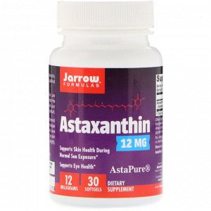 Jarrow Formulas, Астаксантин, 12 мг, 30 мягких желатиновых капсул