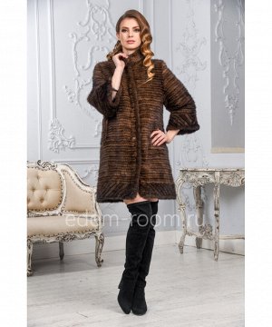 Меховое пальто из вязаной норкиАртикул: I-150-K