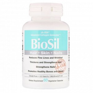 BioSil by Natural Factors, BioSil, ch-OSA, Advanced Collagen Generator, 60 вегетарианских капсул