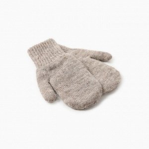 Варежки детские из монгольская шерсти, цвет серый