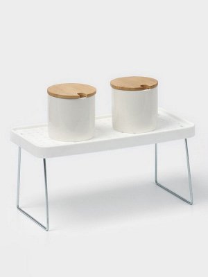 Складной столик - поднос «Макард», 29x14x2 см, белый, серый