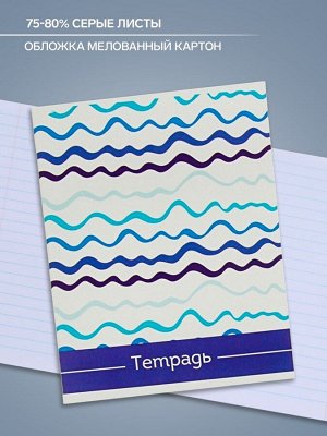 Тетрадь 48 листов в линейку Calligrata «Орнамент», серые листы, МИКС