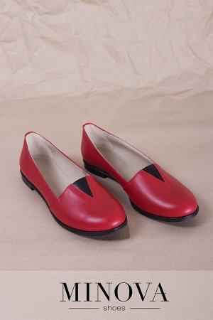 Туфли №1791М-красная кожа