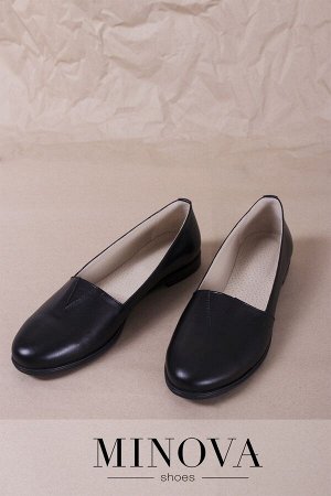 Туфли №1791М-черная кожа