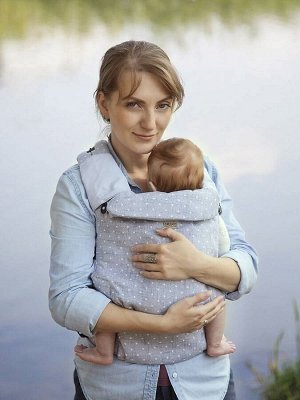 Слинг-рюкзак М-ДВИЖНЕР V4 Амама (серый, горошек)