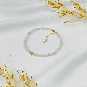 Браслет из Аквамарина и Морганита со вставкой "Сердце"