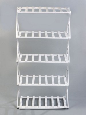 Подставка для цветов Greengo, 5 полок, 50x25x89 см, напольная, бамбук, белая
