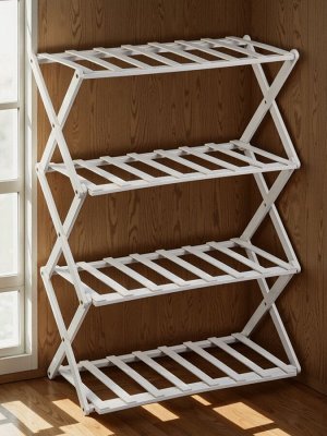 Подставка для цветов Greengo, 4 полки, 50x25x68 см, напольная, бамбук, белая