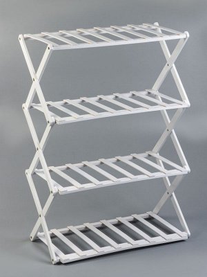 Подставка для цветов Greengo, 4 полки, 50x25x68 см, напольная, бамбук, белая