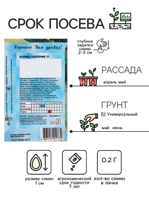 Семена Огурец "Голубчик", F1, 0,2 г