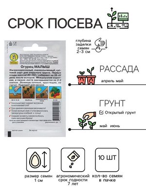 Семена Огурец "Малыш" "Лидер", 10 шт.