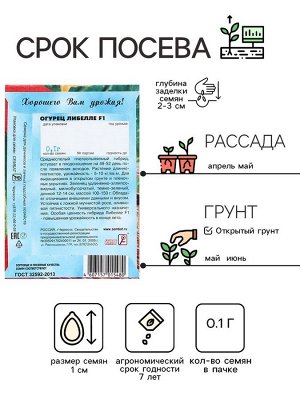 Семена Огурец "Либелле F1", 0,1 г